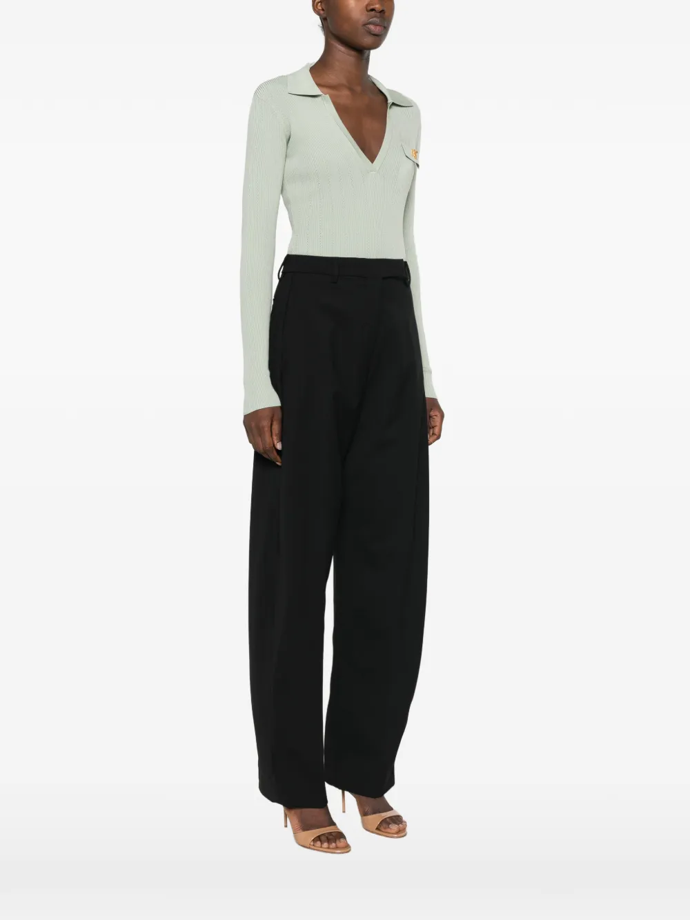 Elisabetta Franchi Ribgebreide body Groen