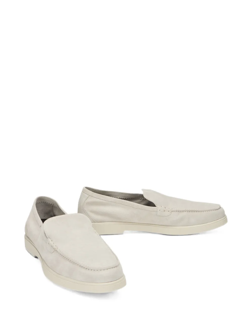 Moorer suede slip-on loafers Beige
