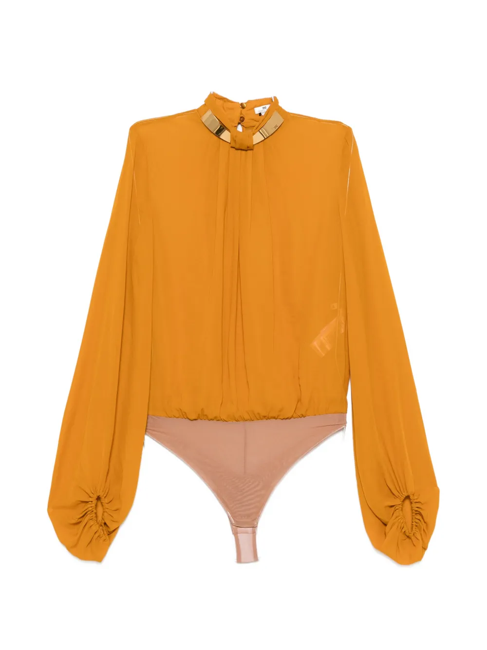 Elisabetta Franchi gold-tone plaque blouse - Orange