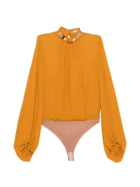 Elisabetta Franchi bodysuit in georgette fabric with jewel collar