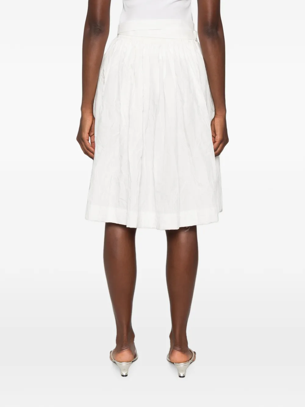 Ermanno Scervino Midi-plooirok met ceintuur Wit