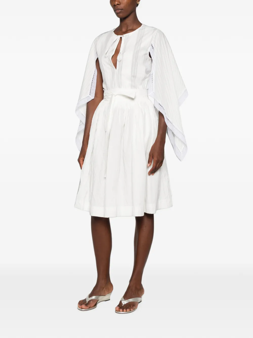Ermanno Scervino Midi-plooirok met ceintuur Wit