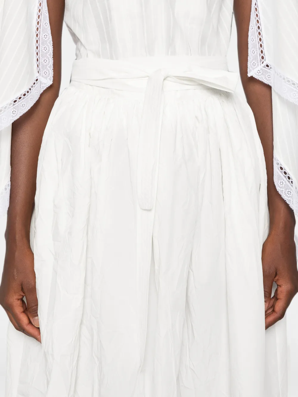 Ermanno Scervino Midi-plooirok met ceintuur Wit