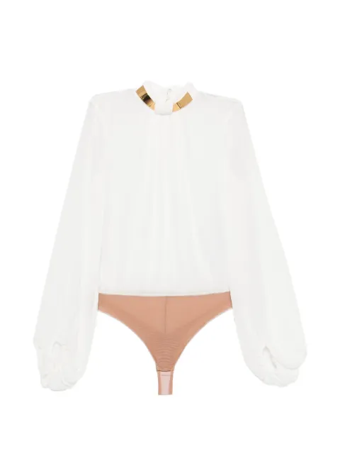 Elisabetta Franchi gold-tone collar long-sleeve blouse