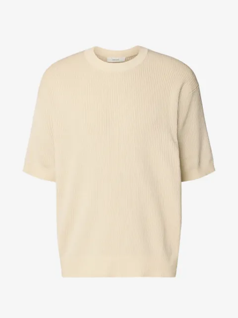 SELECTED rib-knit T-shirt