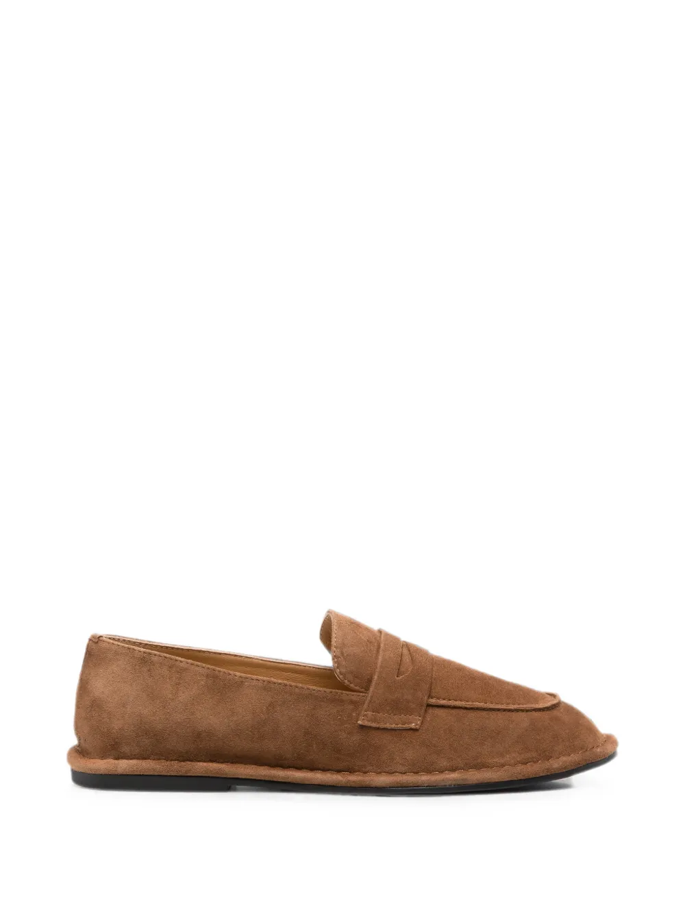 LINDA BAUMANN suede penny loafers - Marrone