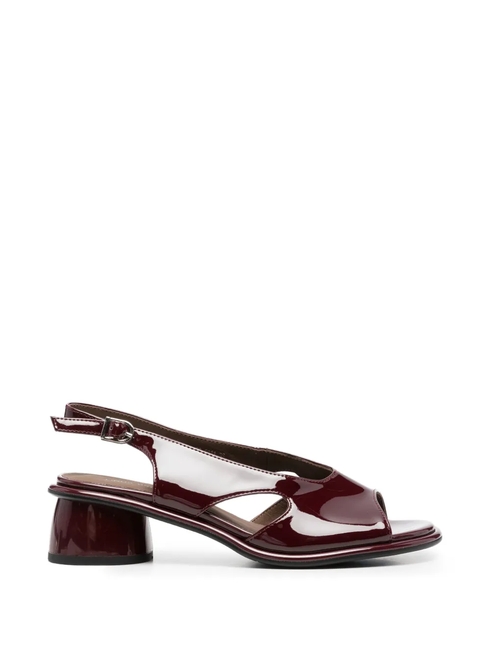 LINDA BAUMANN patent-finish slingback sandals