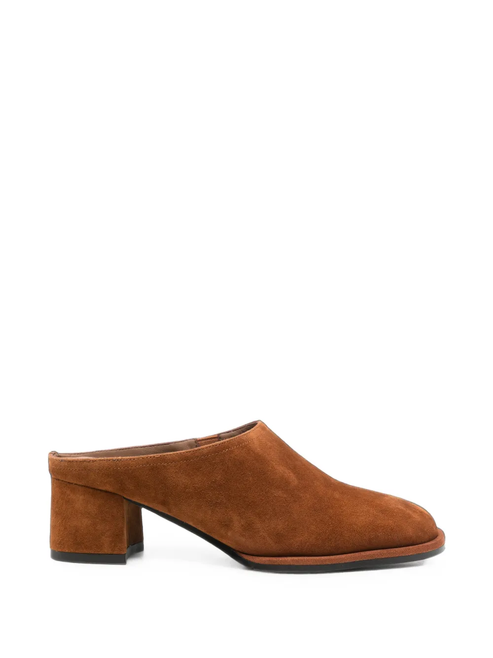 LINDA BAUMANN suede block-heel mules