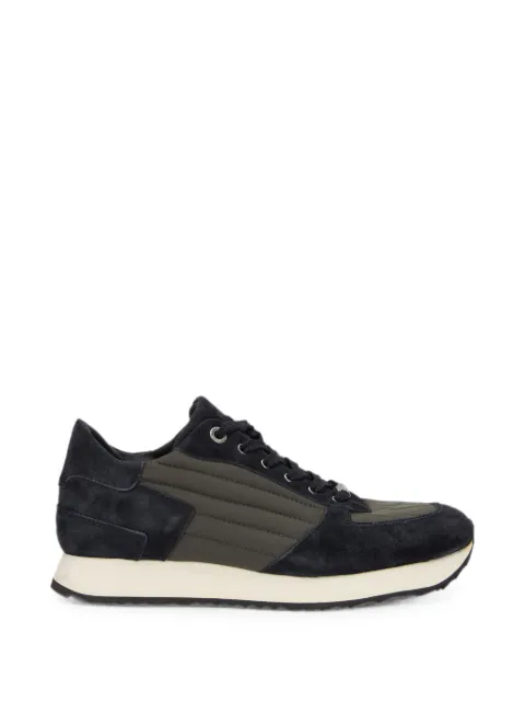 Moorer Balla quilted-panel suede sneakers