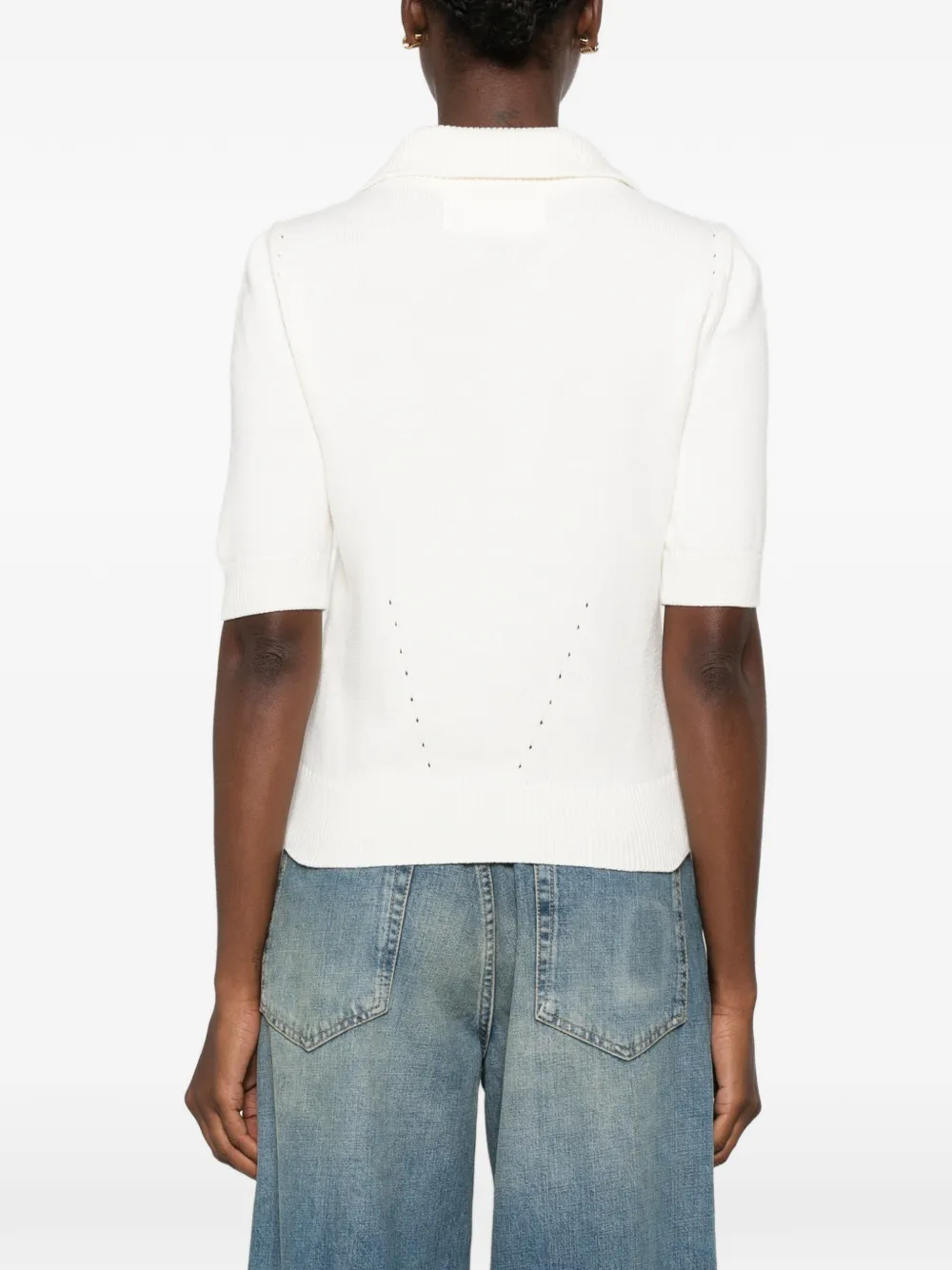 Ermanno Scervino T-shirt met geperforeerde details en veters Wit