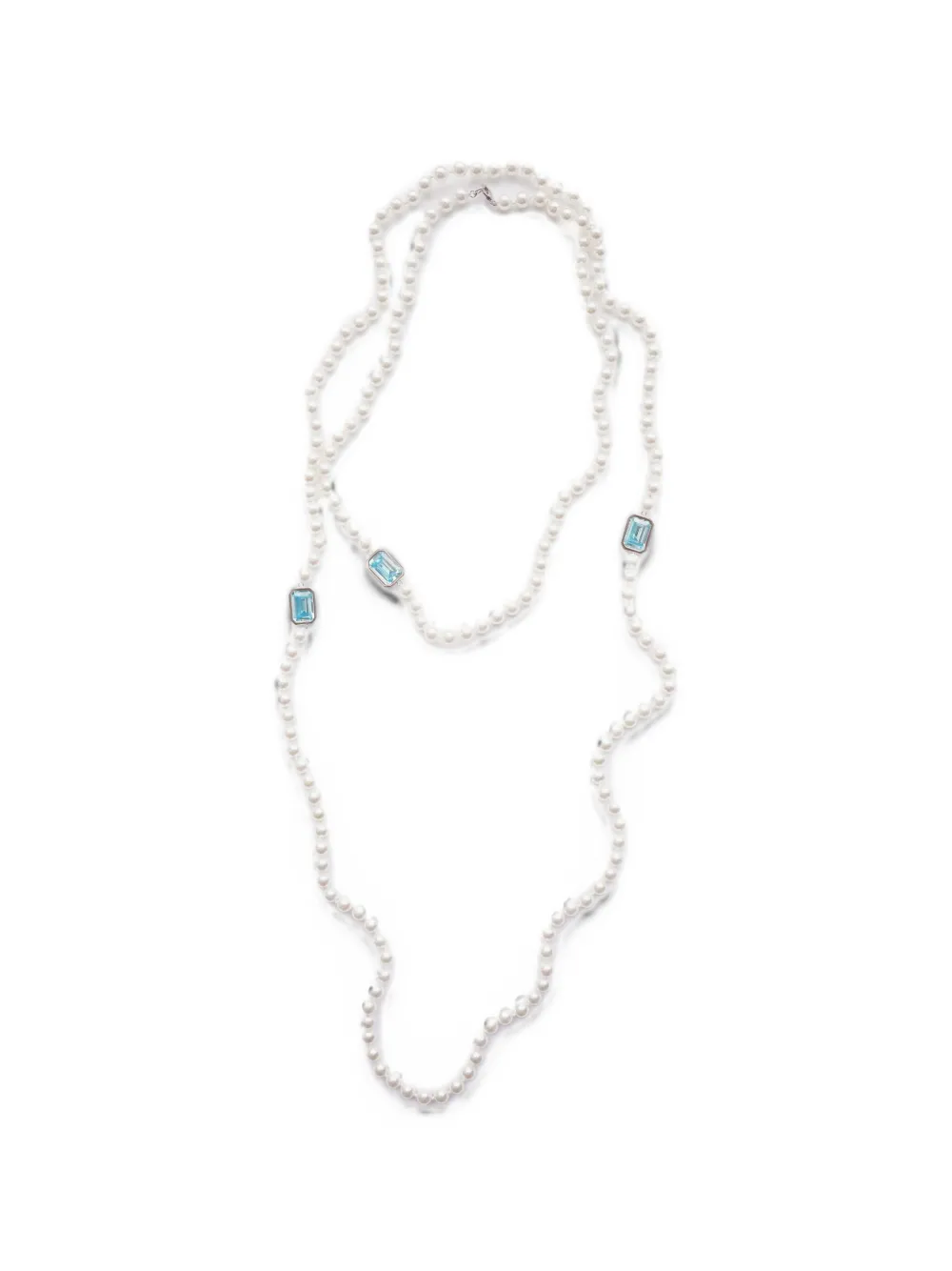 Izabel Display crystal-embellished pearl necklace - Argento