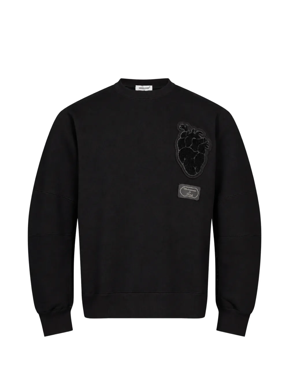 Undercover heart-patch panelled sweatshirt Zwart