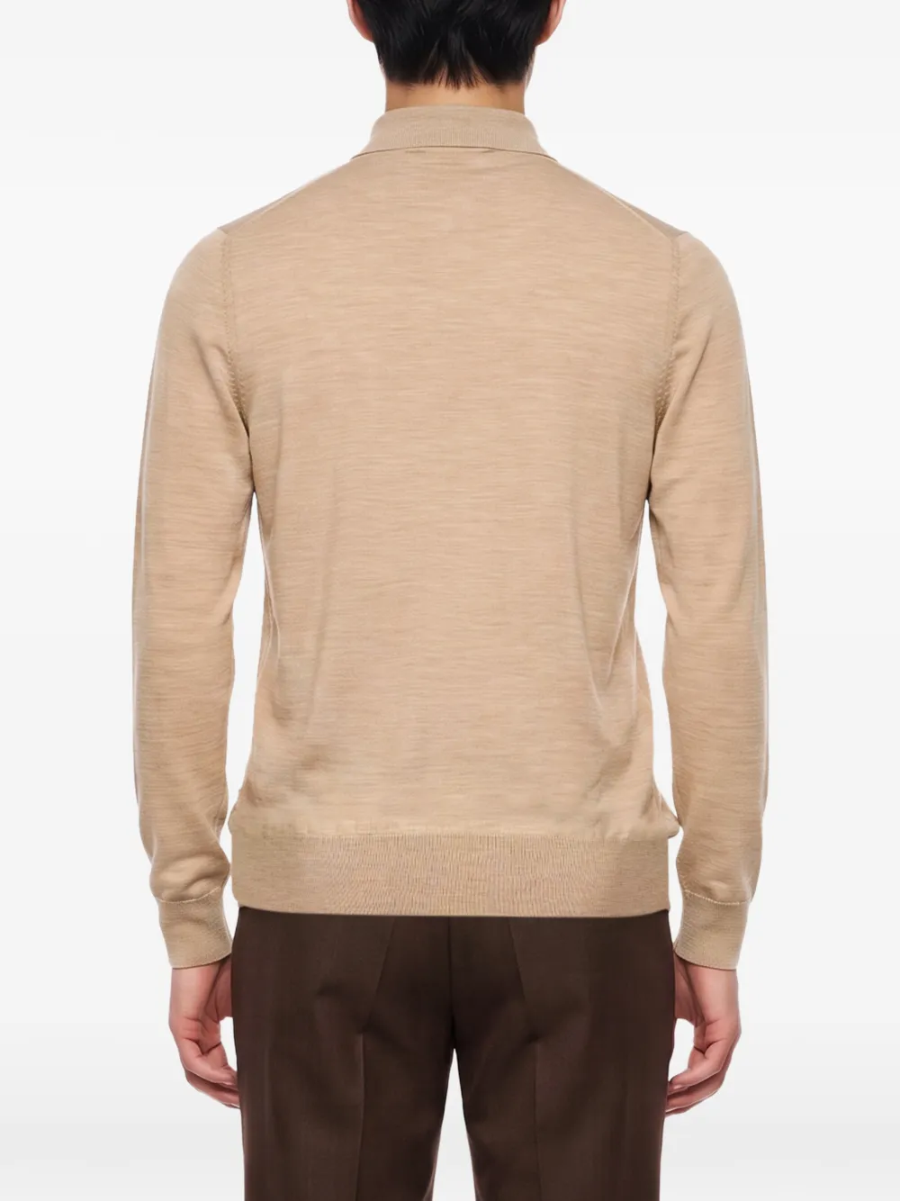 Lardini long-sleeve knitted polo shirt Beige