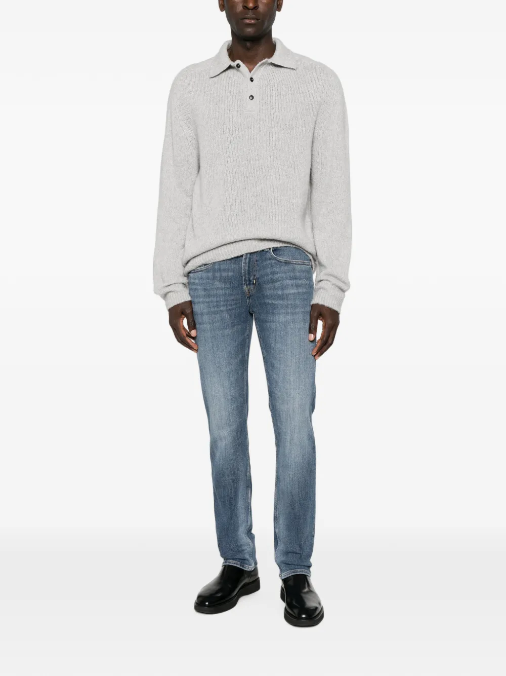 7 For All Mankind The Straight 32" jeans met vervaagd effect Blauw