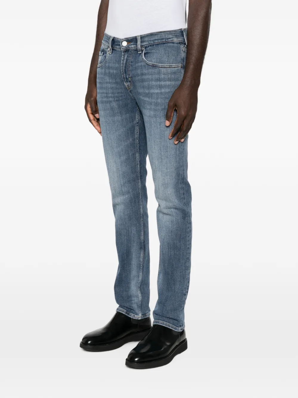 7 For All Mankind The Straight 32" jeans met vervaagd effect Blauw
