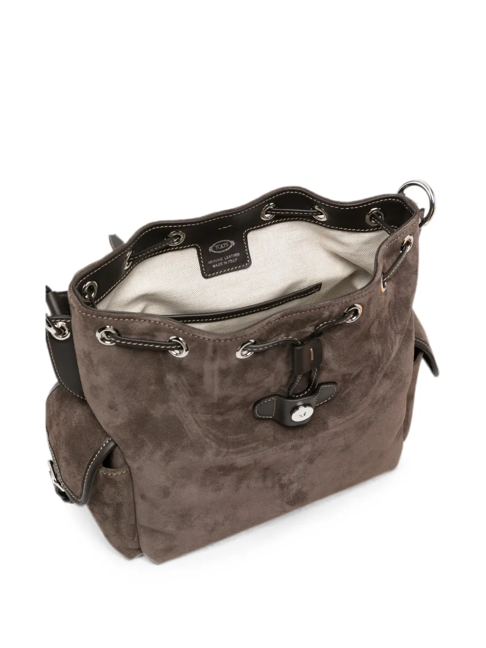 Tod's Tim mini-shopper met gespsluiting Bruin