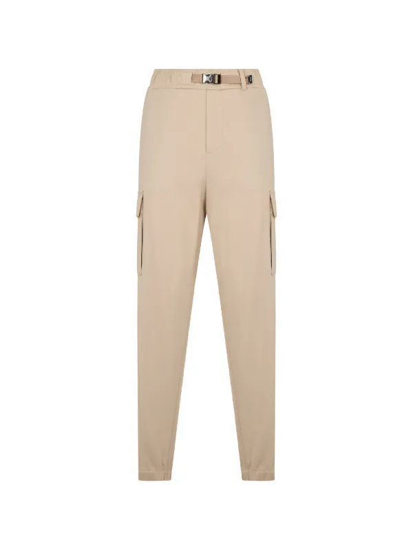 Moorer Buckle-fastening Cargo Pants in Neutrals