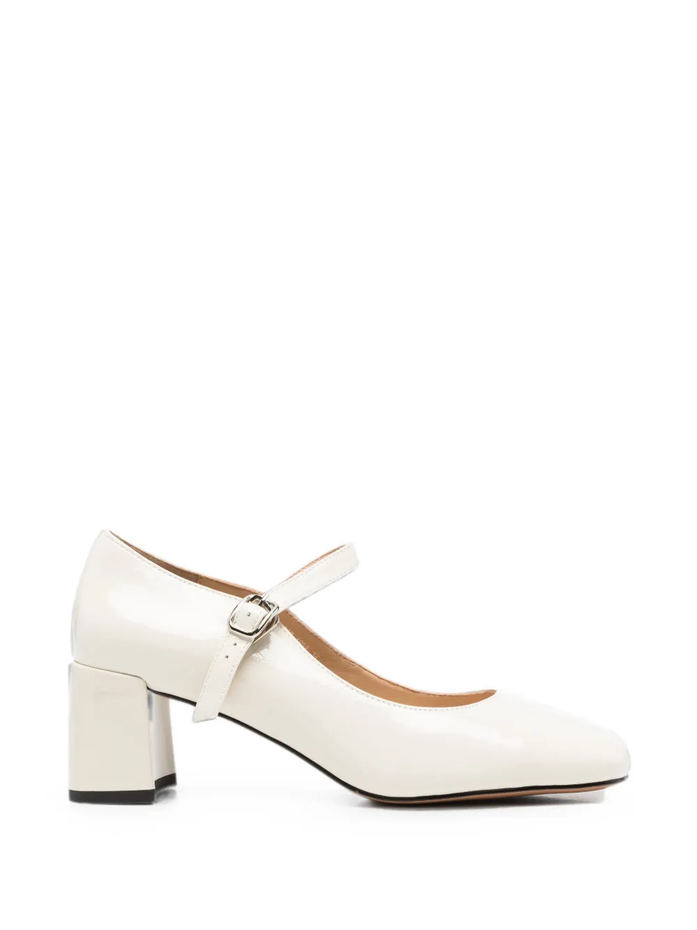 LINDA BAUMANN buckle-fastening block-heel pumps Beige