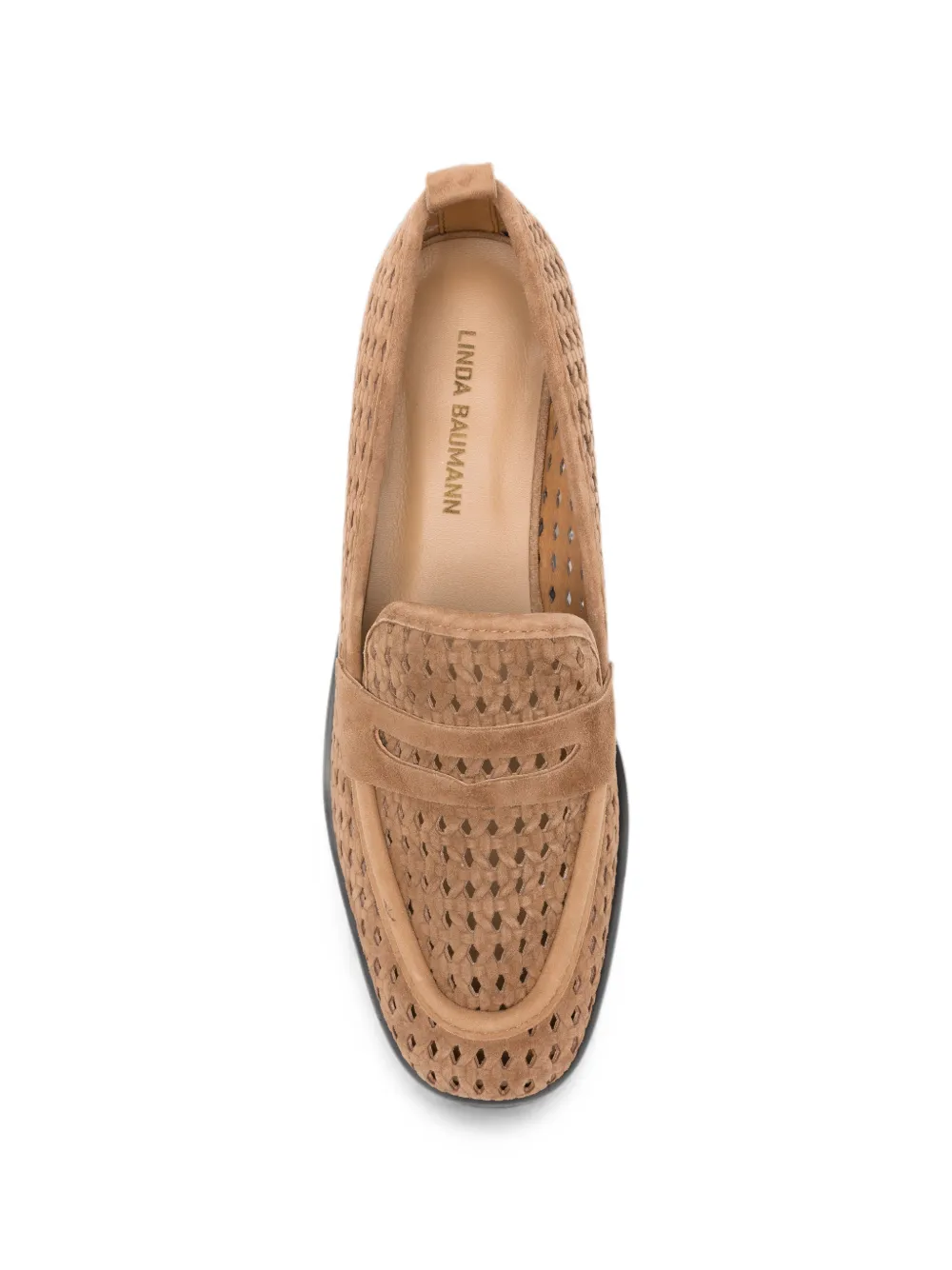 LINDA BAUMANN woven leather loafers Beige