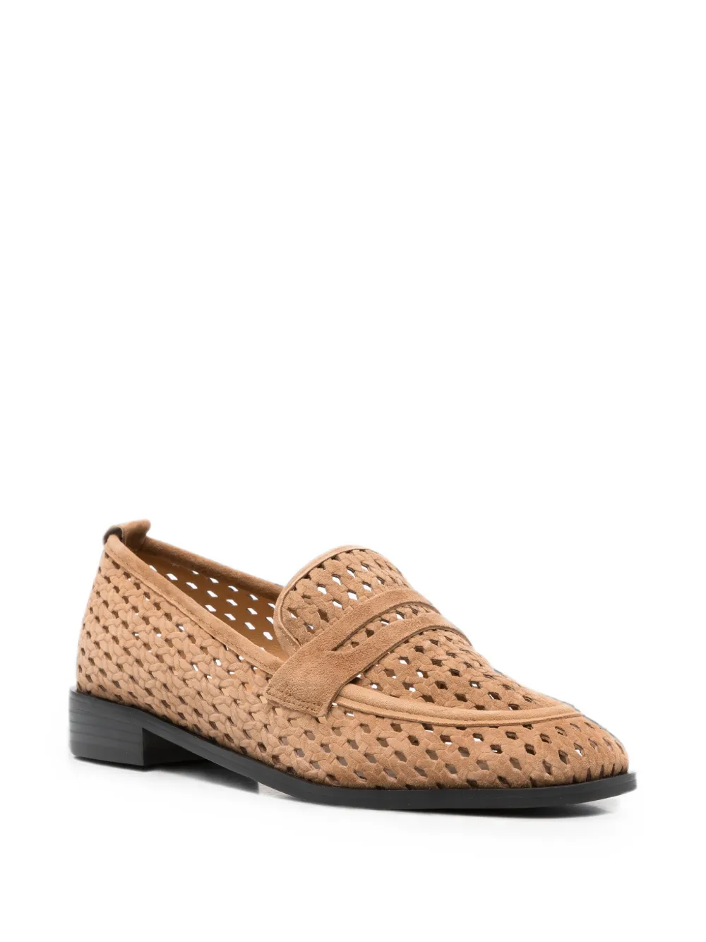 LINDA BAUMANN woven leather loafers Beige