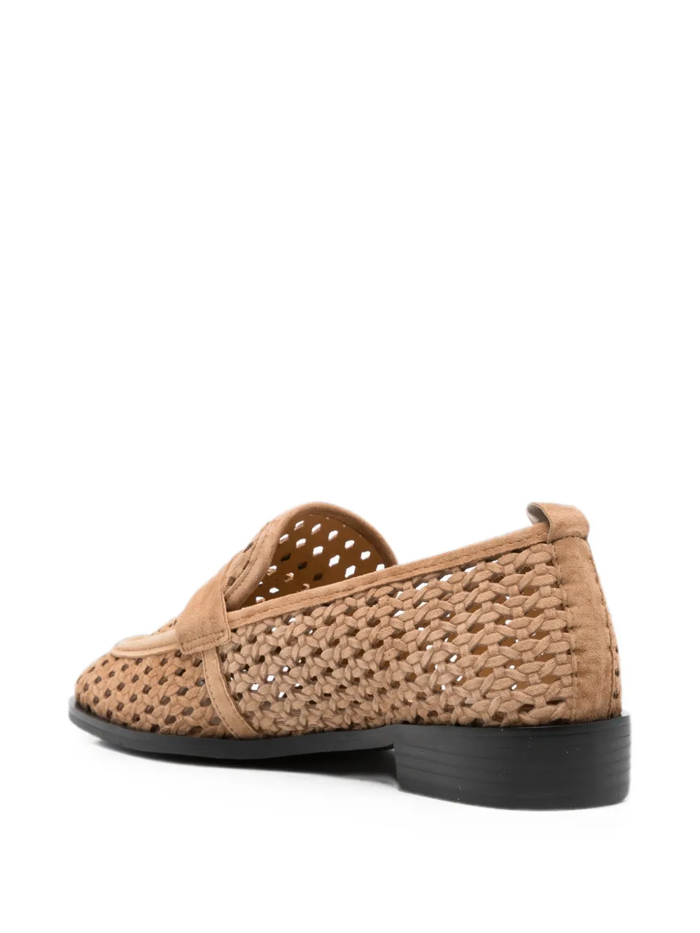 LINDA BAUMANN woven leather loafers Beige