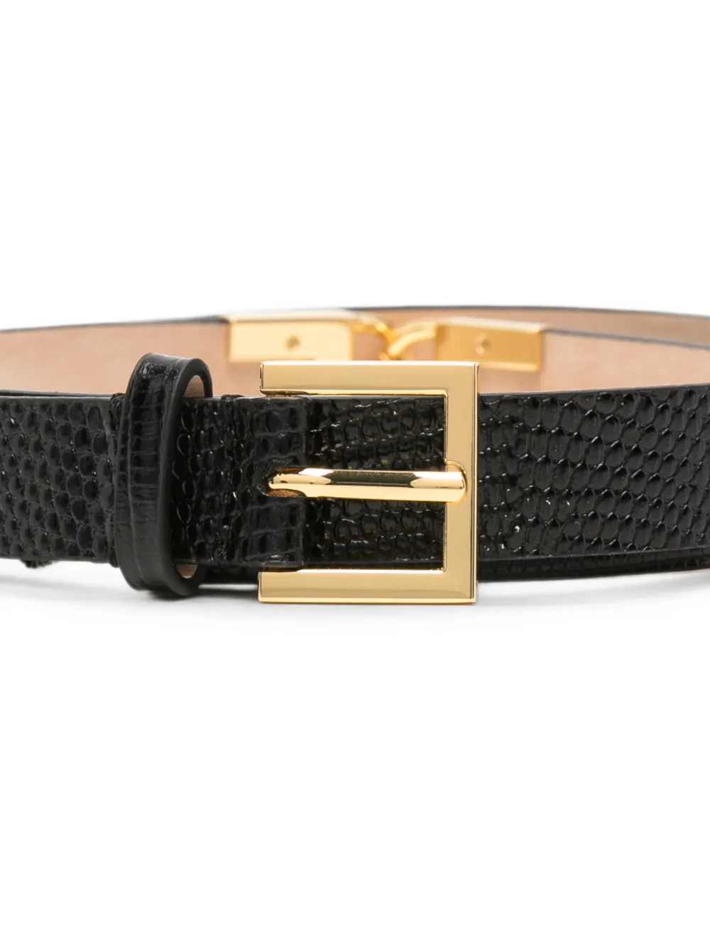 Elisabetta Franchi Riem met slangen-effect en logo-detail Zwart