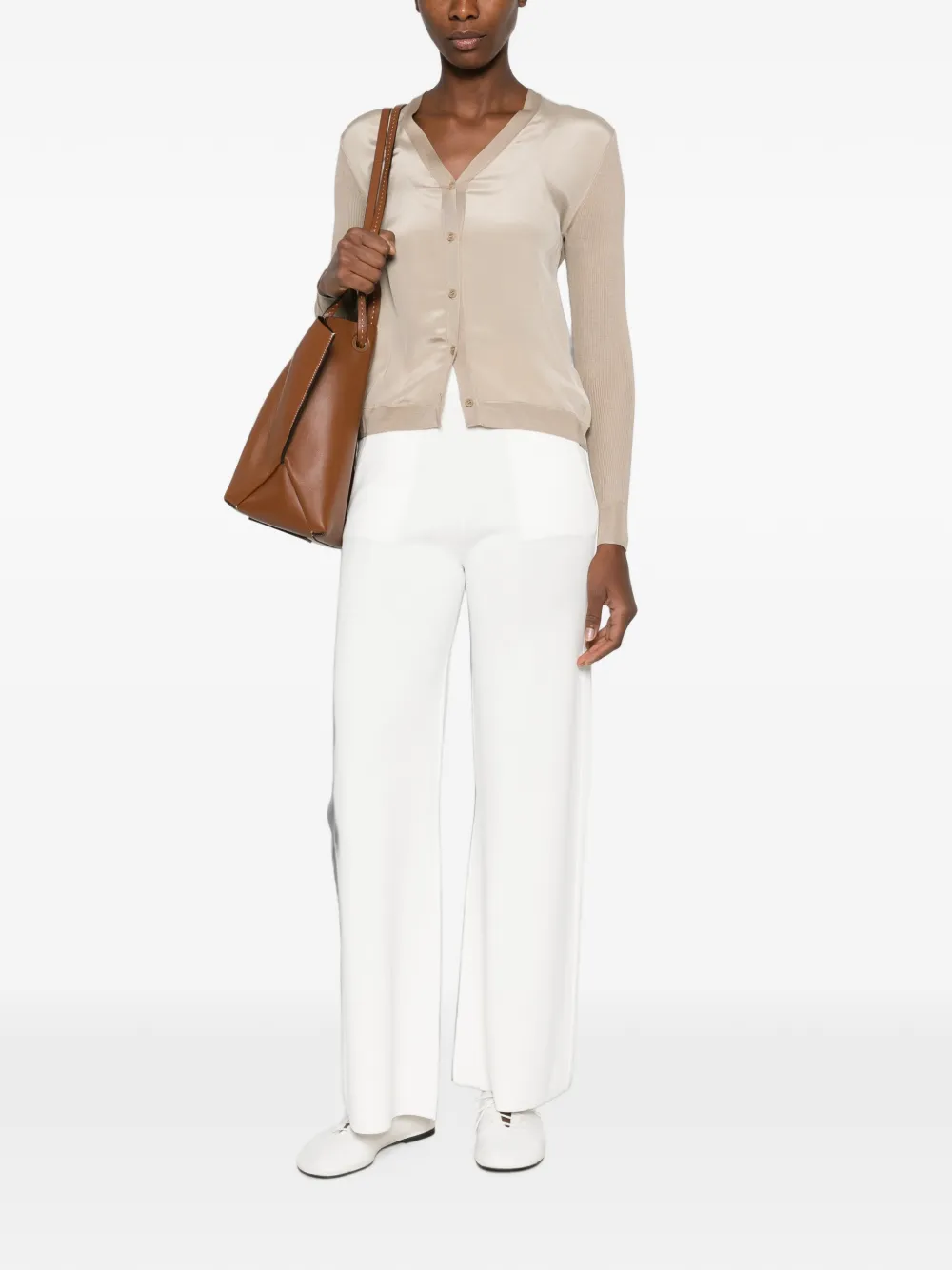 Max Mara wide-leg track pants - Bianco