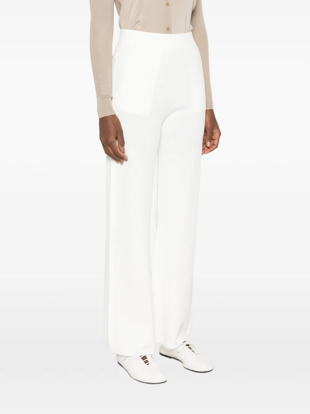 Max Mara Trainingsbroek met wijde pijpen Wit