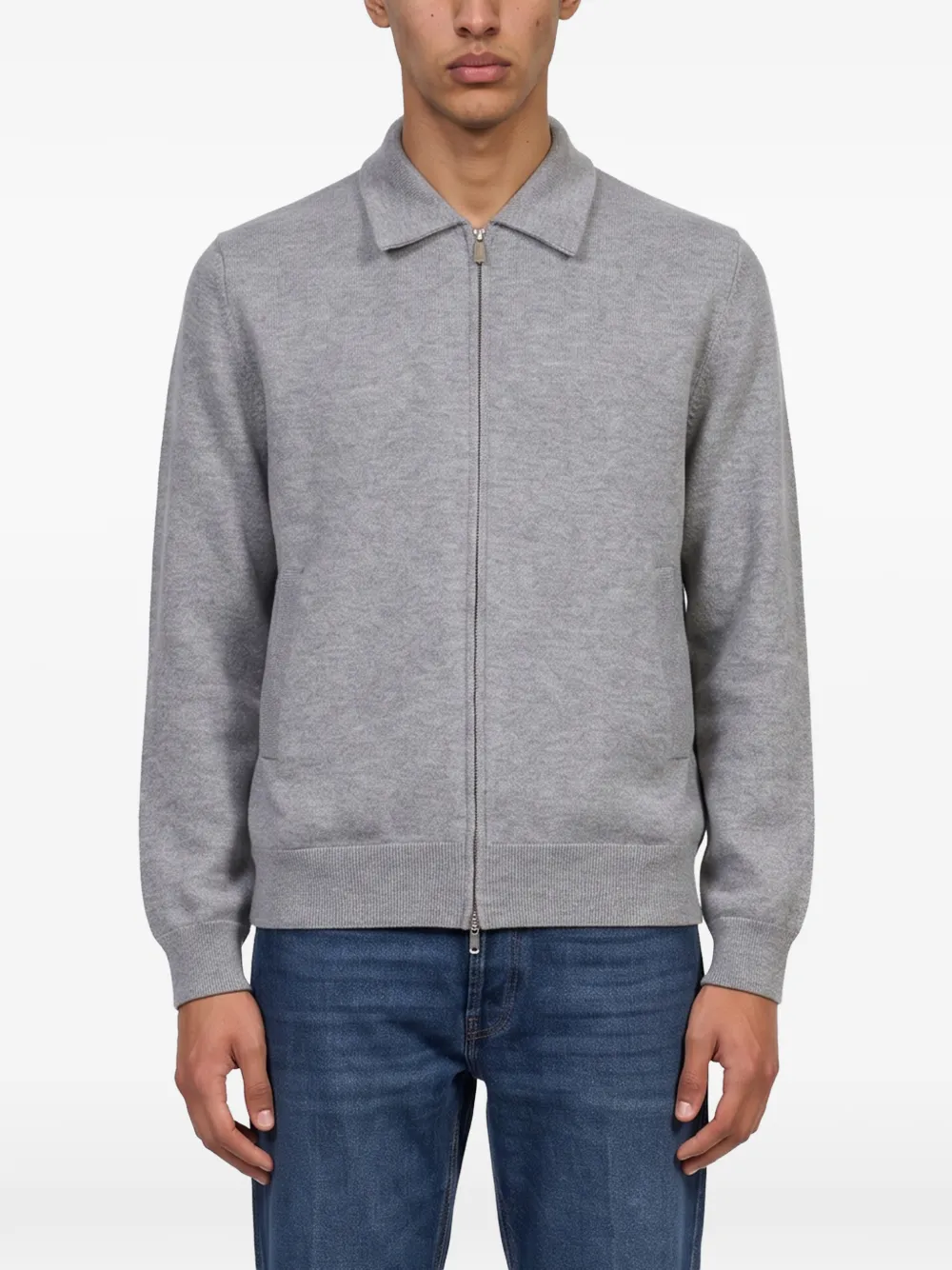 Lardini Jack met rits en overhemdkraag Grijs