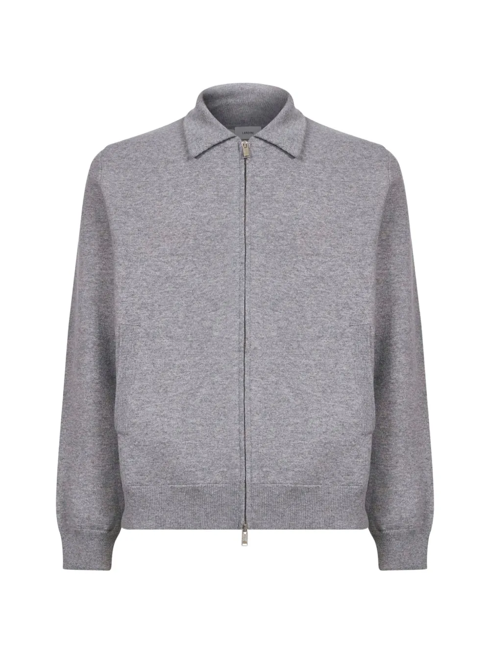 Lardini Zip-up Shirt-collar Jacket In Gray