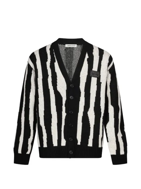 Undercover striped intarsia-knit cardigan