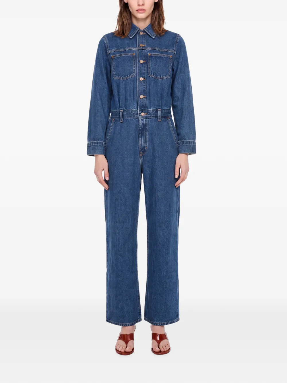 Levi's Heritage button-up denim jumpsuit Blauw