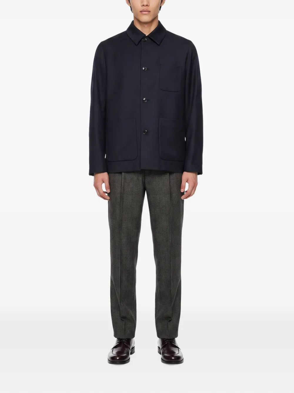 Lardini Stone shirtjack met opgestikte zak Zwart