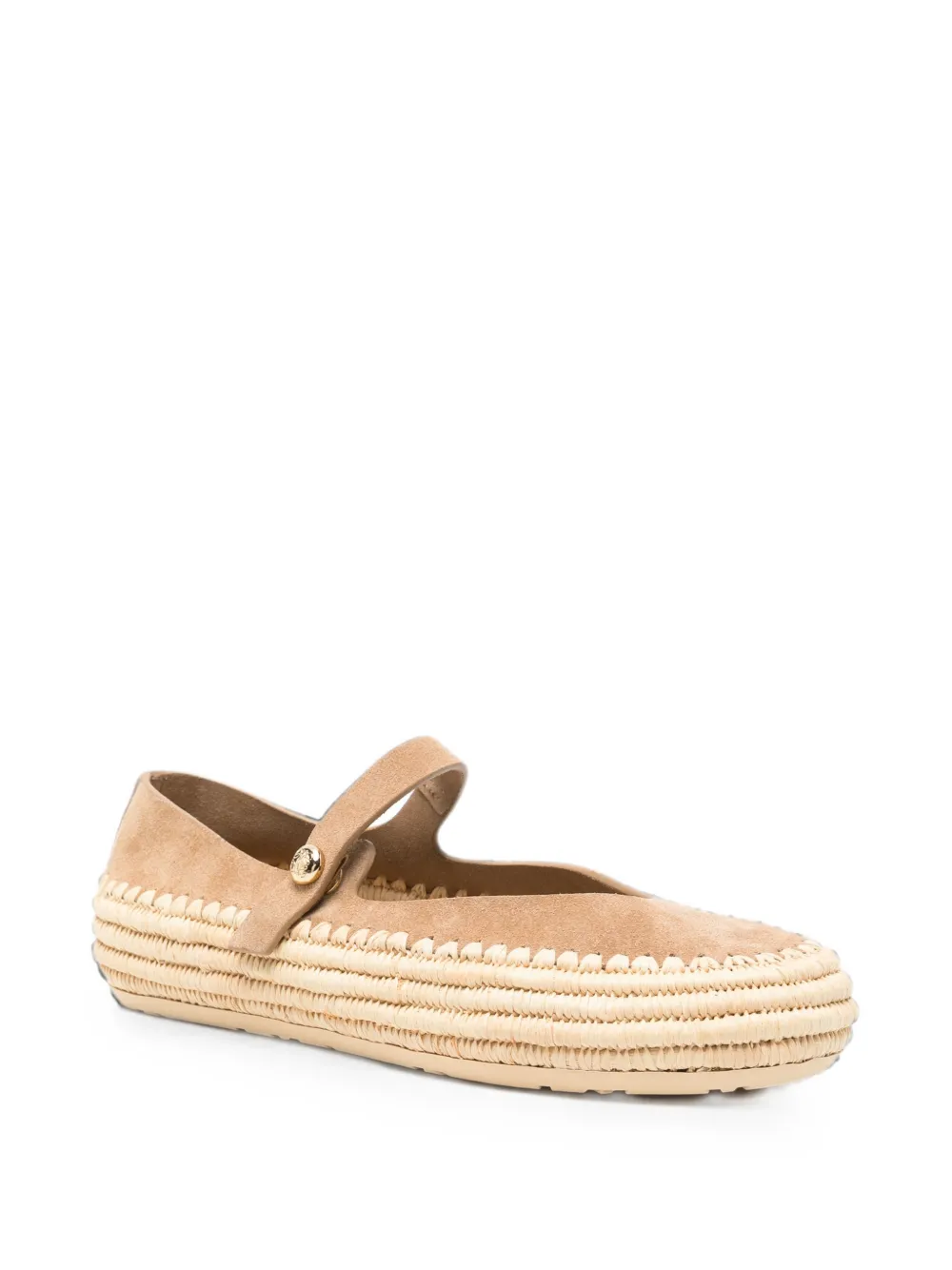 LOEWE Rio Mary -Jane woven-trim ballet flats Beige