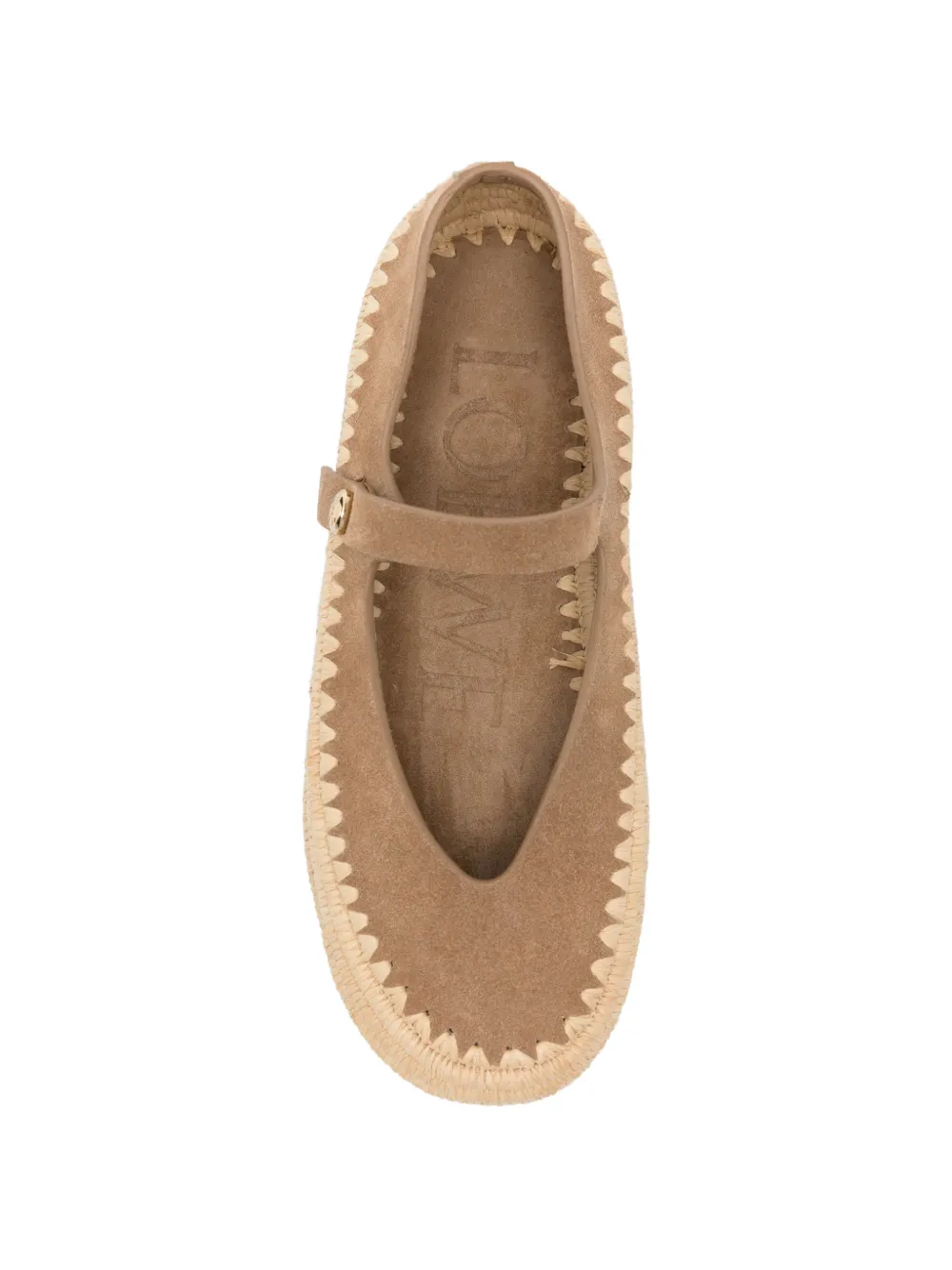 LOEWE Rio Mary-jane in Suede and Raffia in Neutrals, view 4