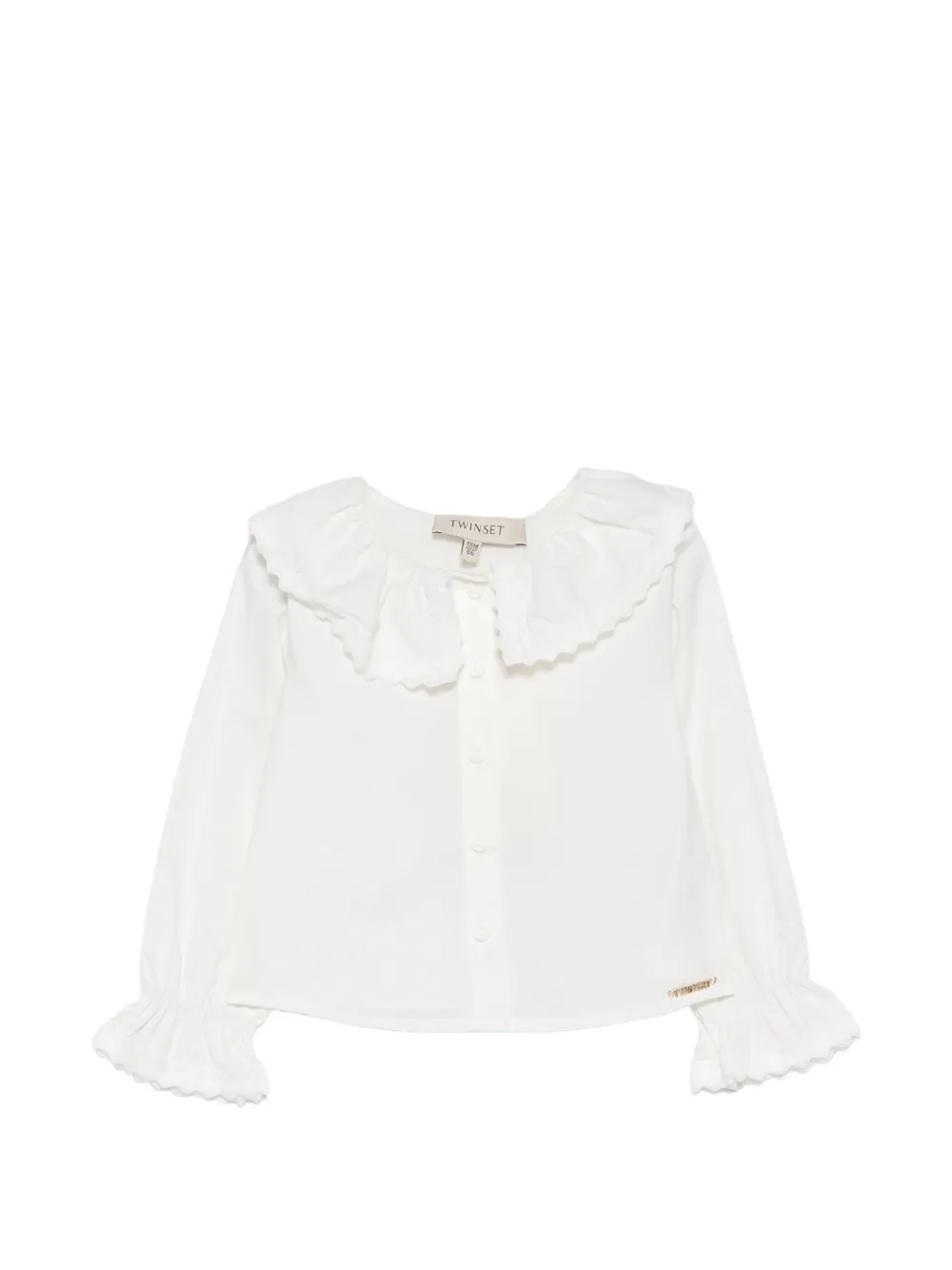 TWINSET Kids ruffled-collar flared-cuff shirt - Weiß