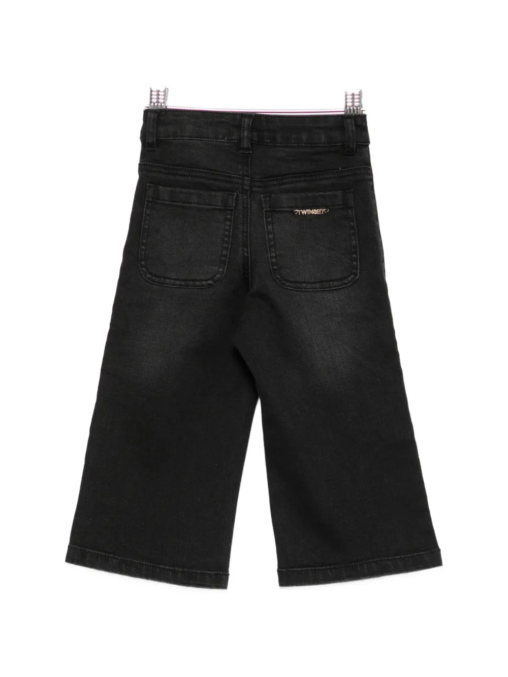 TWINSET Kids Jeans met vervaagd effect en strik-detail Zwart