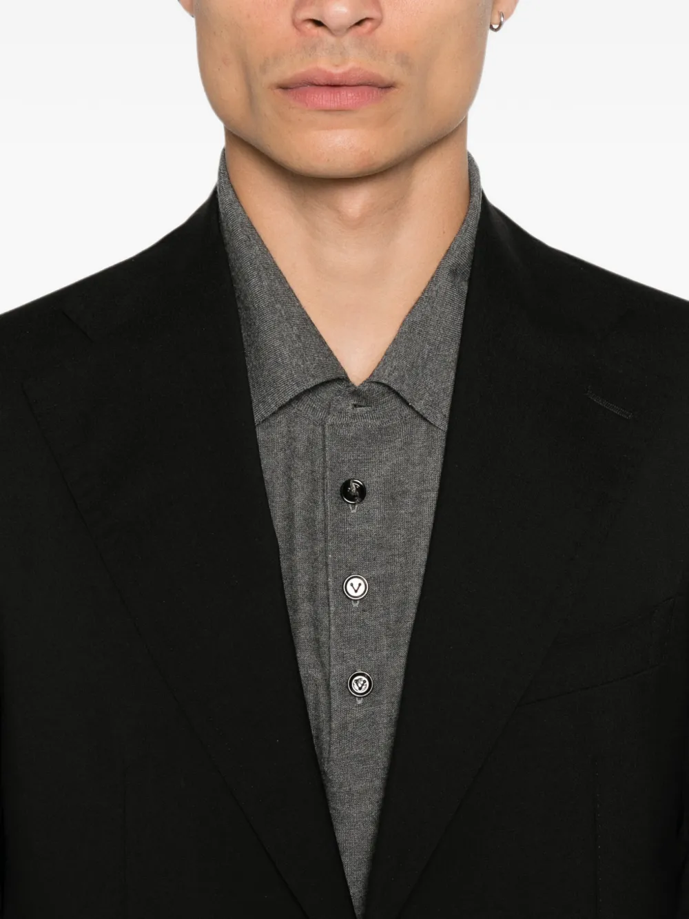 Tagliatore single-breasted peak-lapel blazer Zwart