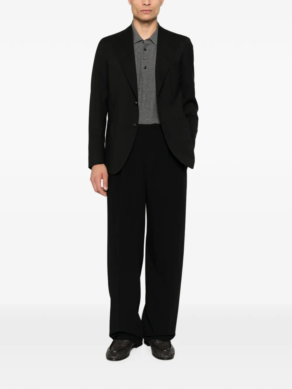 Tagliatore single-breasted peak-lapel blazer Zwart