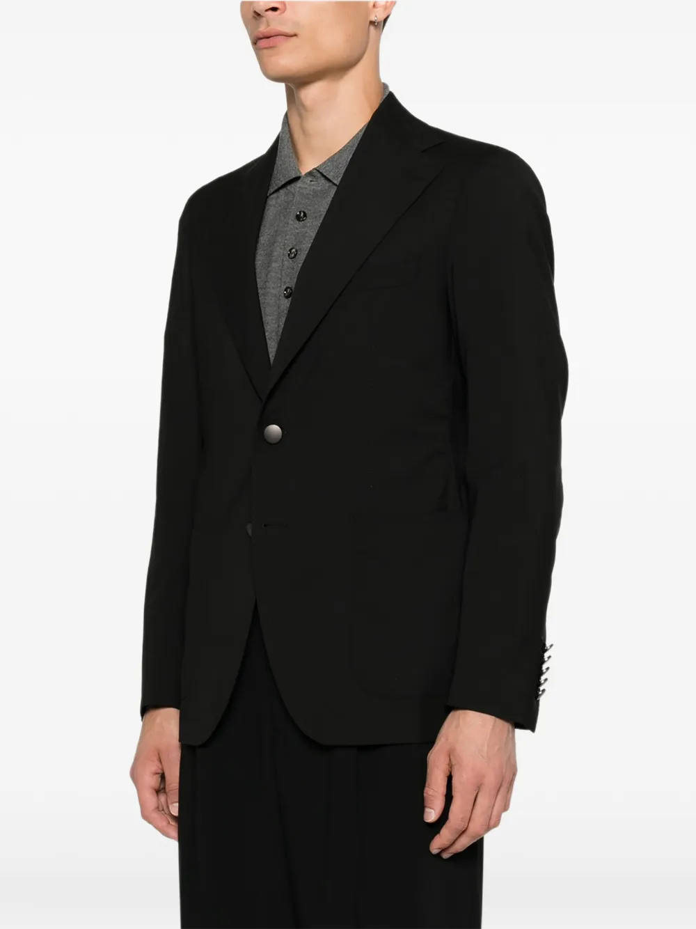 Tagliatore single-breasted peak-lapel blazer Zwart