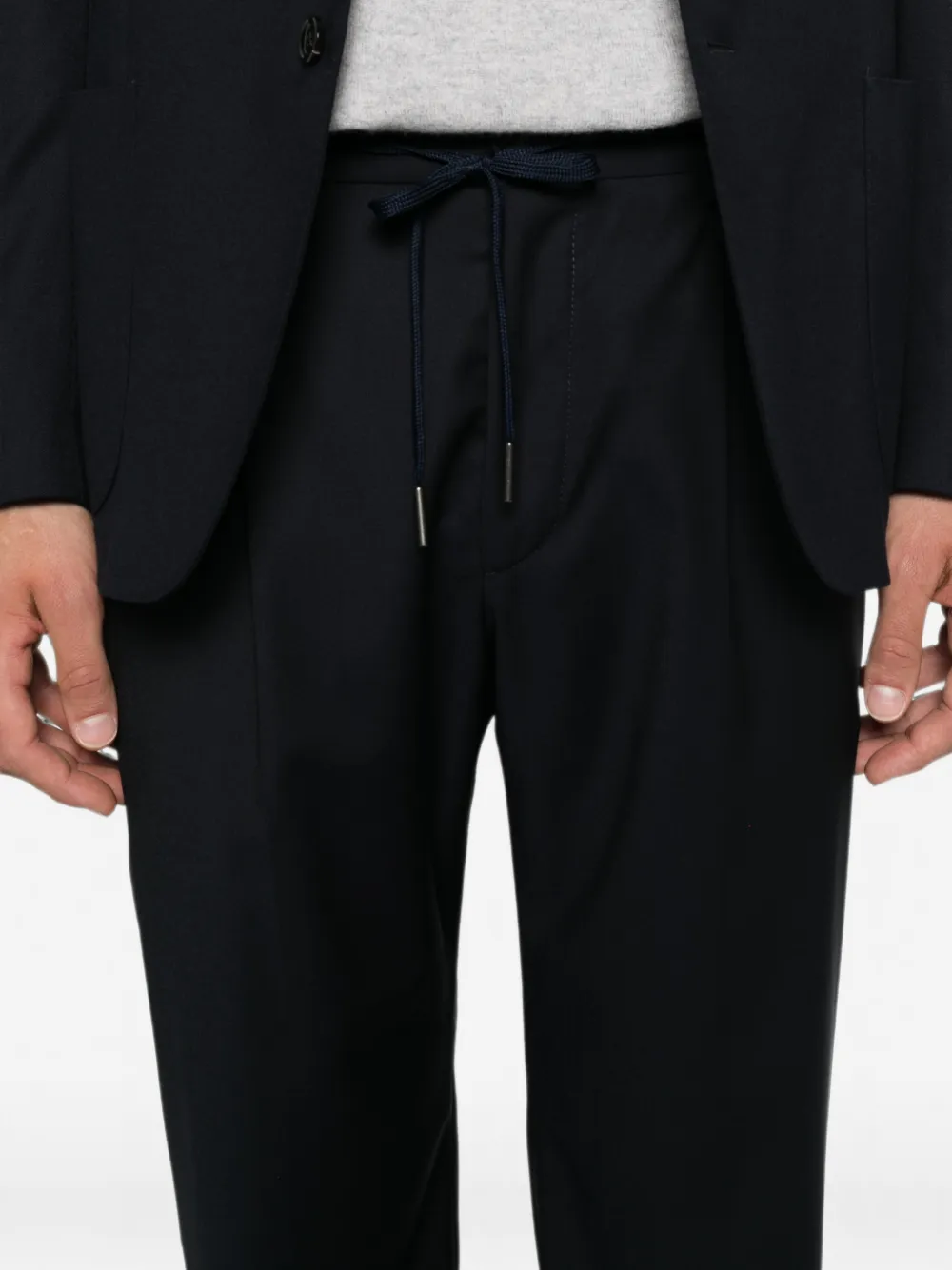 Tagliatore Plooibroek met trekkoordtaille Blauw