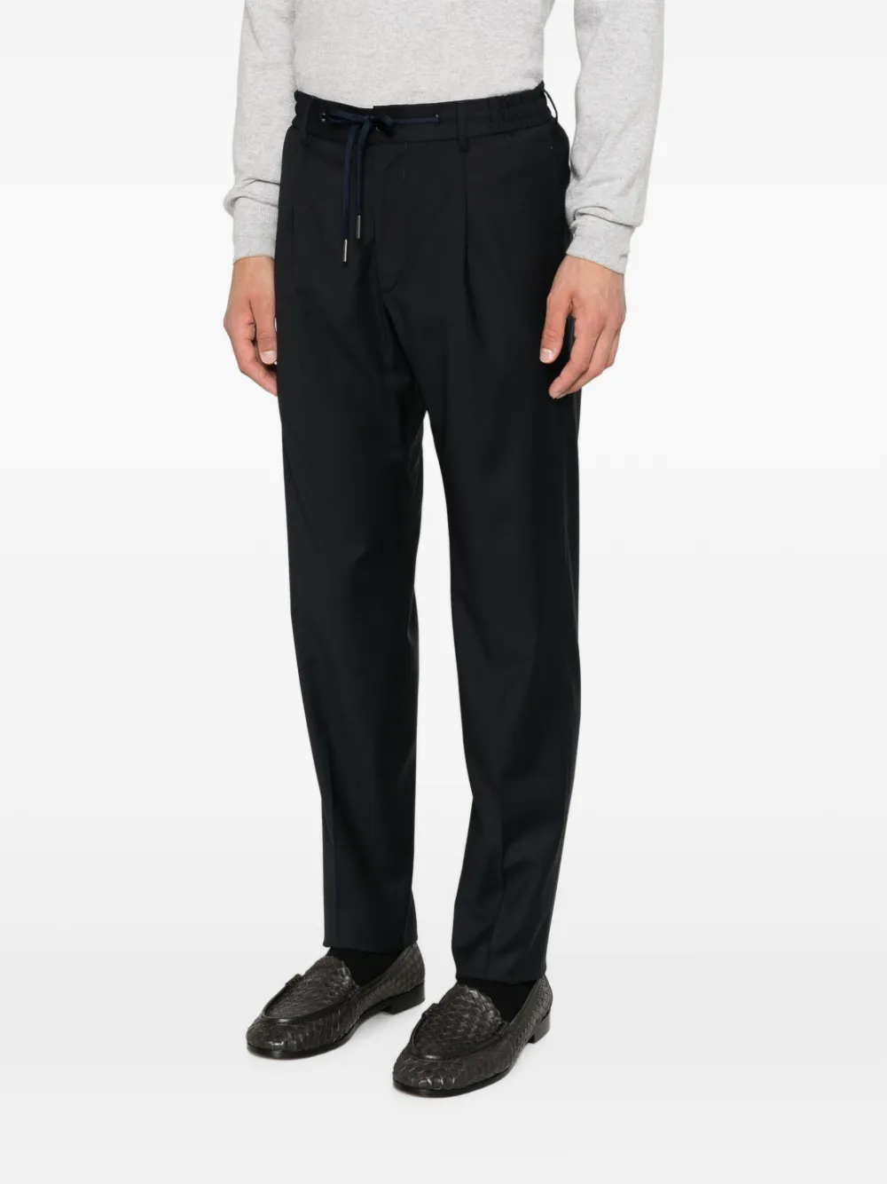 Tagliatore Plooibroek met trekkoordtaille Blauw