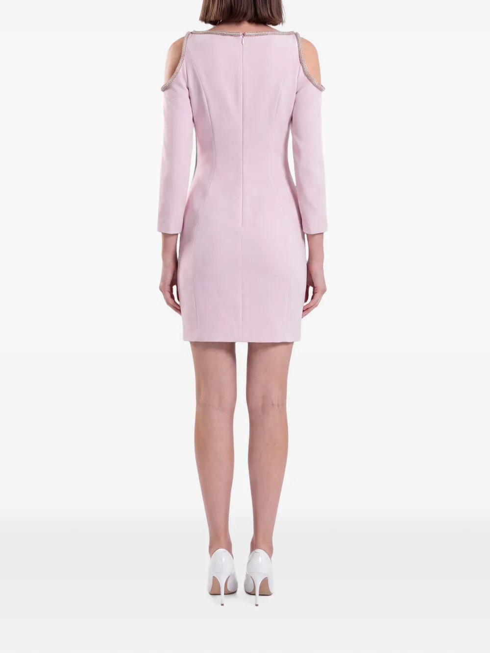 Saiid Kobeisy crystal-embellished cold-shoulder mini dress Roze