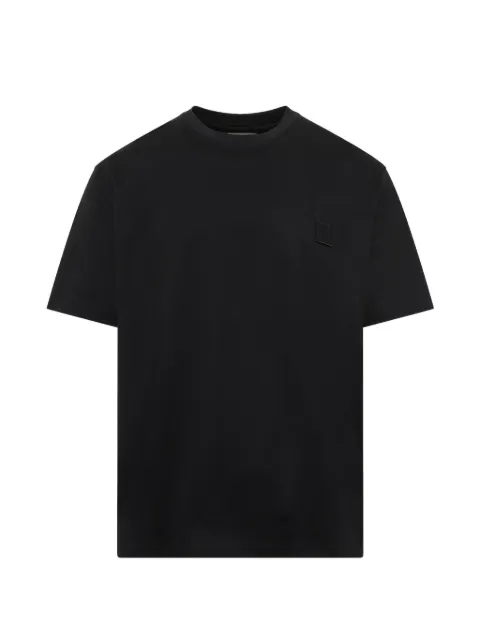 Wooyoungmi flower-print logo-patch T-shirt