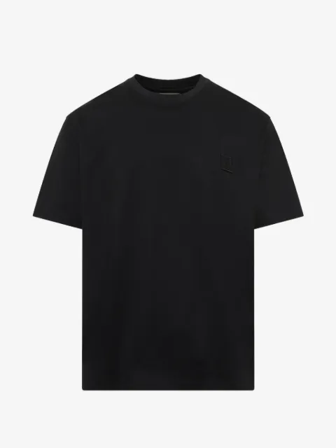 Wooyoungmi playera con estampado floral y parche del logo
