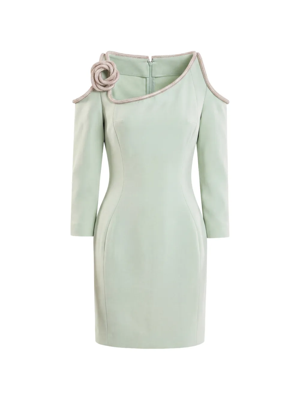 Saiid Kobeisy crystal-embellished cold-shoulder mini dress - Verde