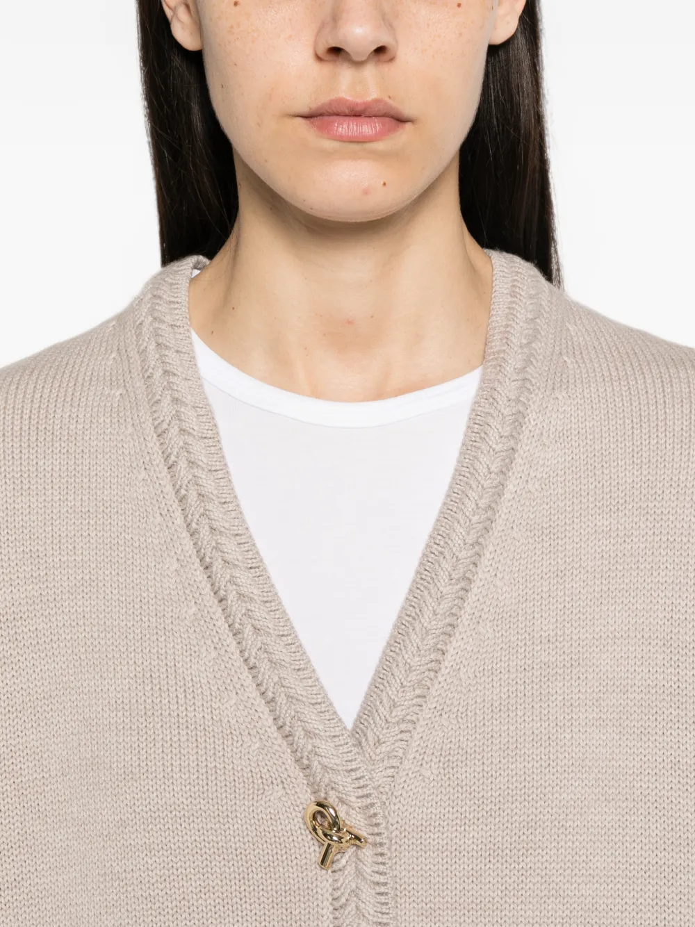 Fabiana Filippi V-neck wool cardigan Beige
