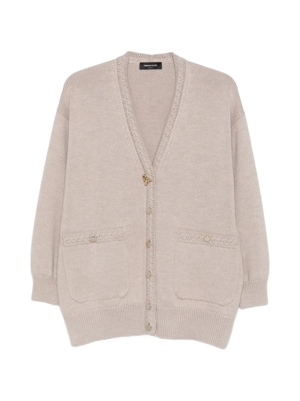 Fabiana Filippi V-neck wool cardigan - Nude