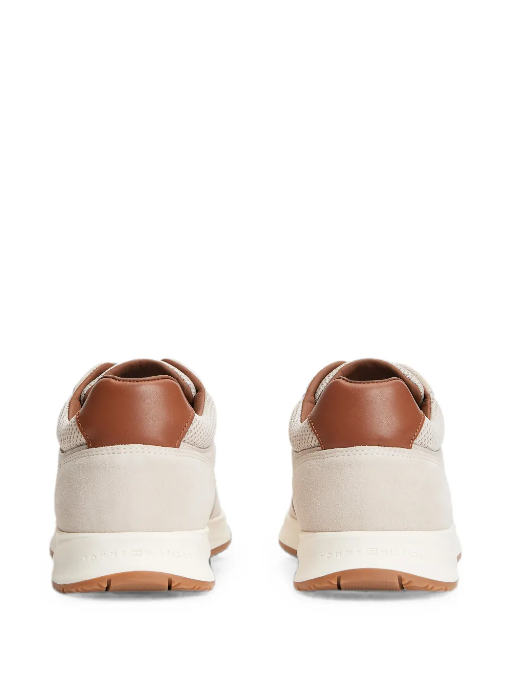 Tommy Hilfiger suede-panelled lace-up sneakers Beige