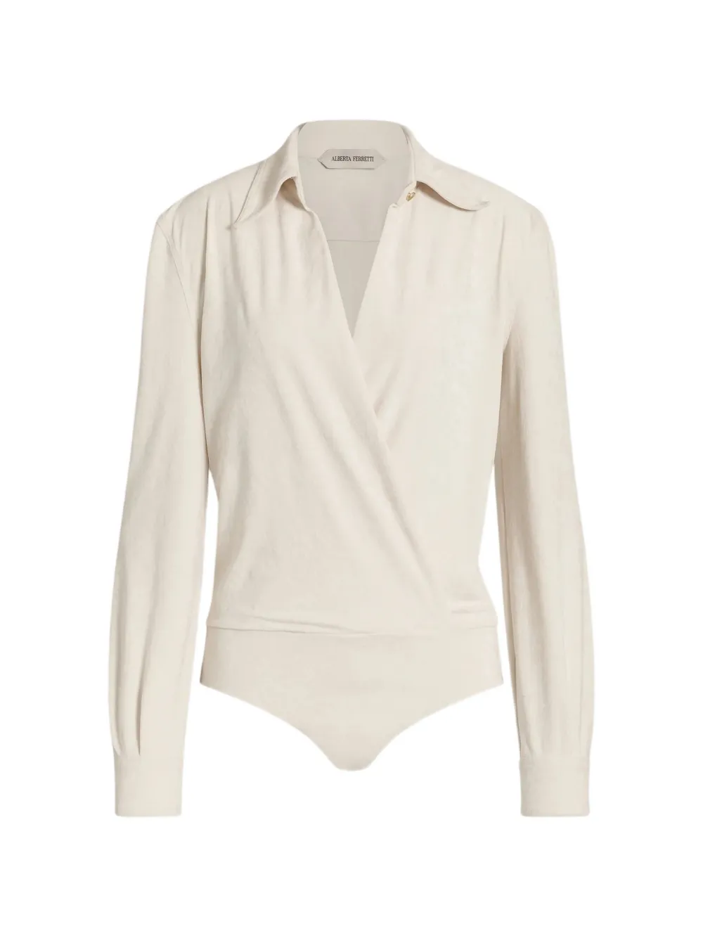 Alberta Ferretti wrap-style long-sleeve blouse - Toni neutri